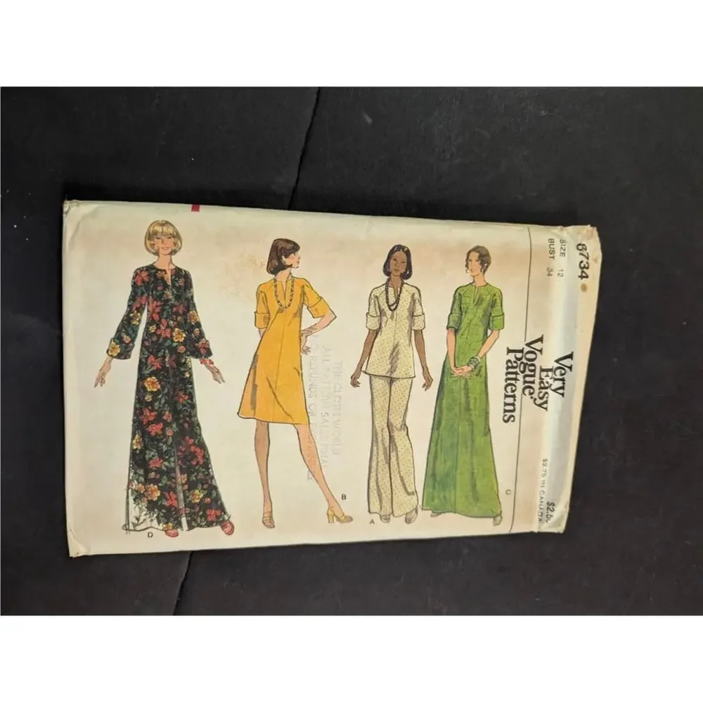 Vintage Pattern Sewing Crafts Hobby Vogue 6734 Size 12